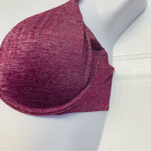 Victoria’s‎ Secret Unlined Semi Demi Underwire Bra Size 32C Burgundy Space Dye - Picture 3 of 9